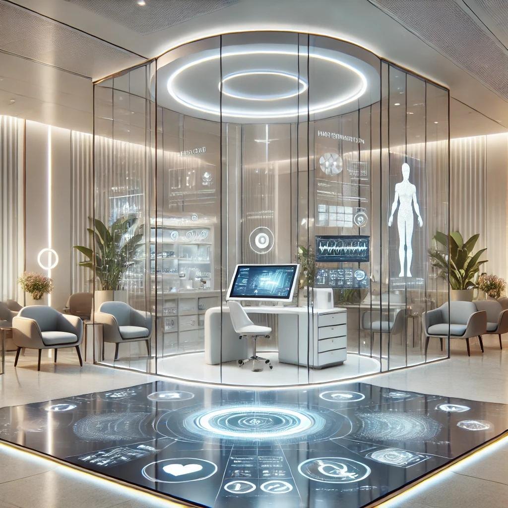 Advanced connected care environment with interactive digital health displays